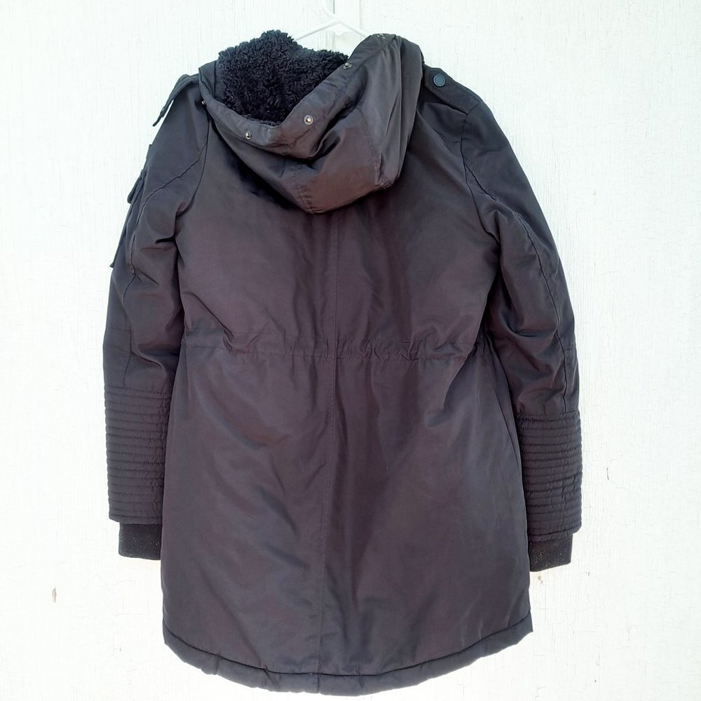 BCBGeneration‎ Black Parka Winter Coat Anorak Medium - Picture 6 of 6